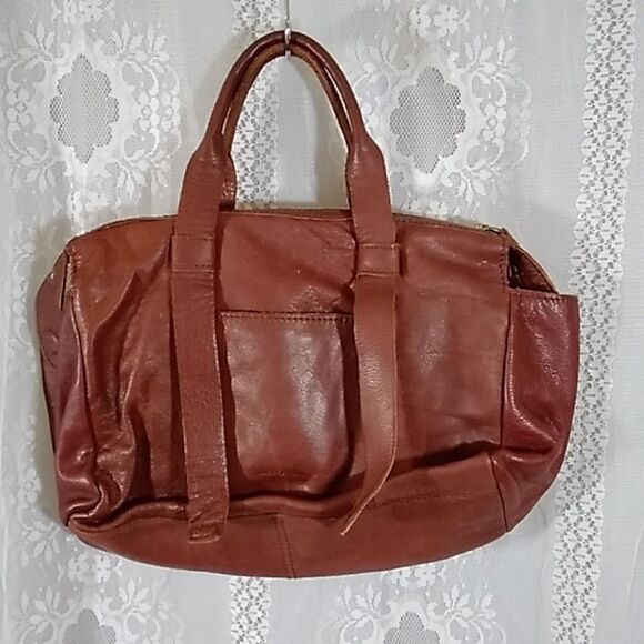 VINTAGE LARGE LUCKY BRAND EST 1990 100% LEATHER KOOBA BROWN .*5 UNISEX - Picture 3 of 16